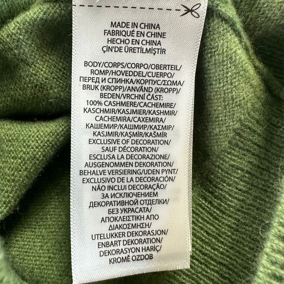 RLX Ralph Lauren Cashmere Sweater Mens Large Green Washable Hoodie NEW - Picture 8 of 8